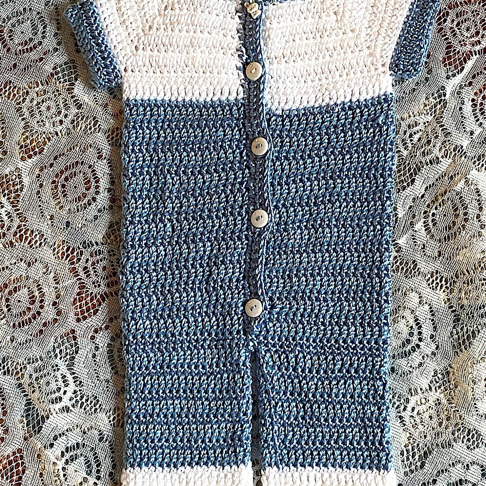 Crochet baby boy jumpsuit